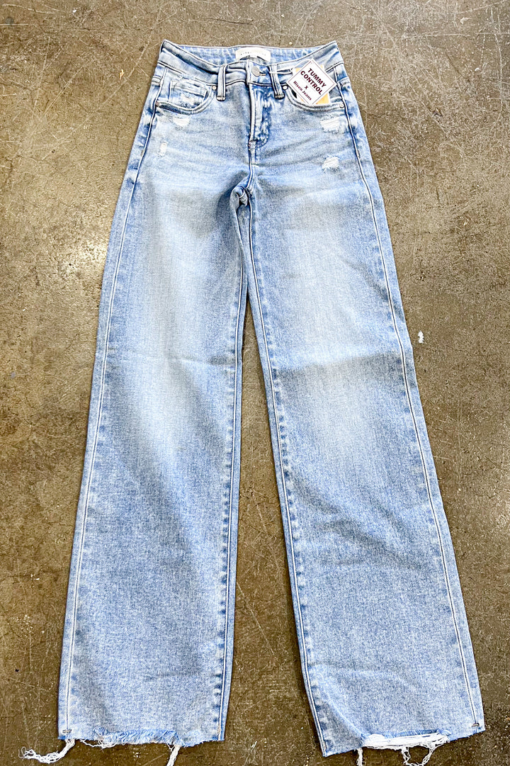 Risen Tummy Control Wide Leg Jeans