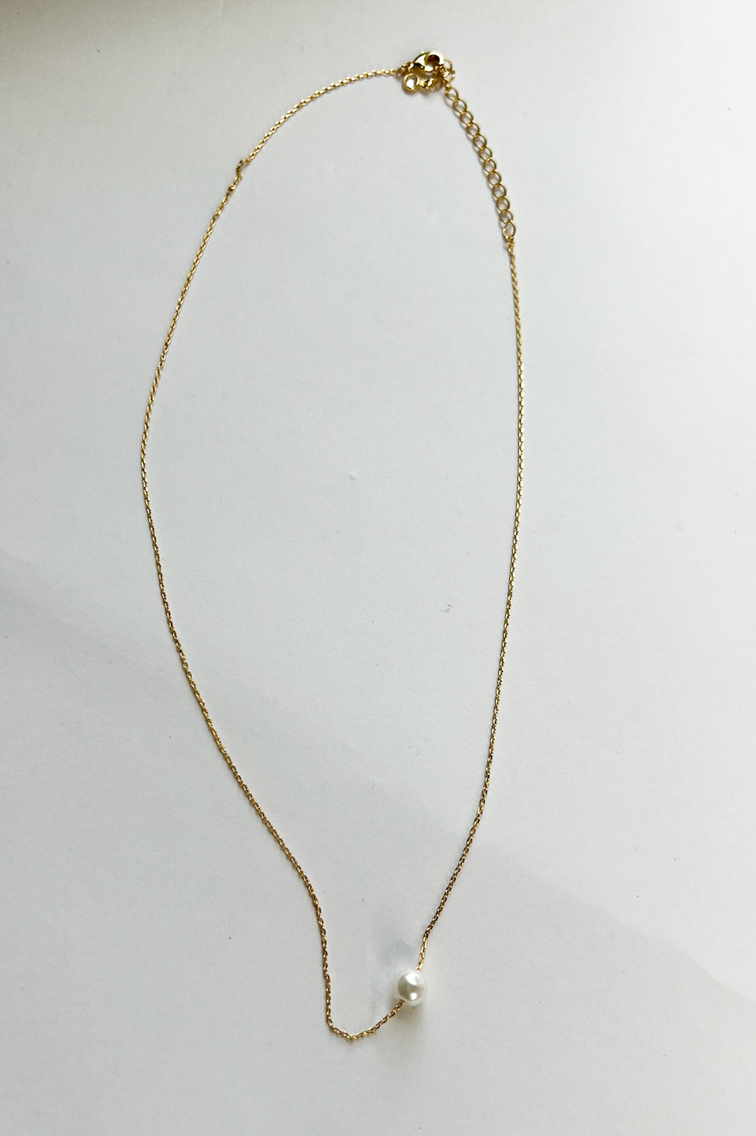 6mm Pearl Charm 18K Gold Dipped Necklace