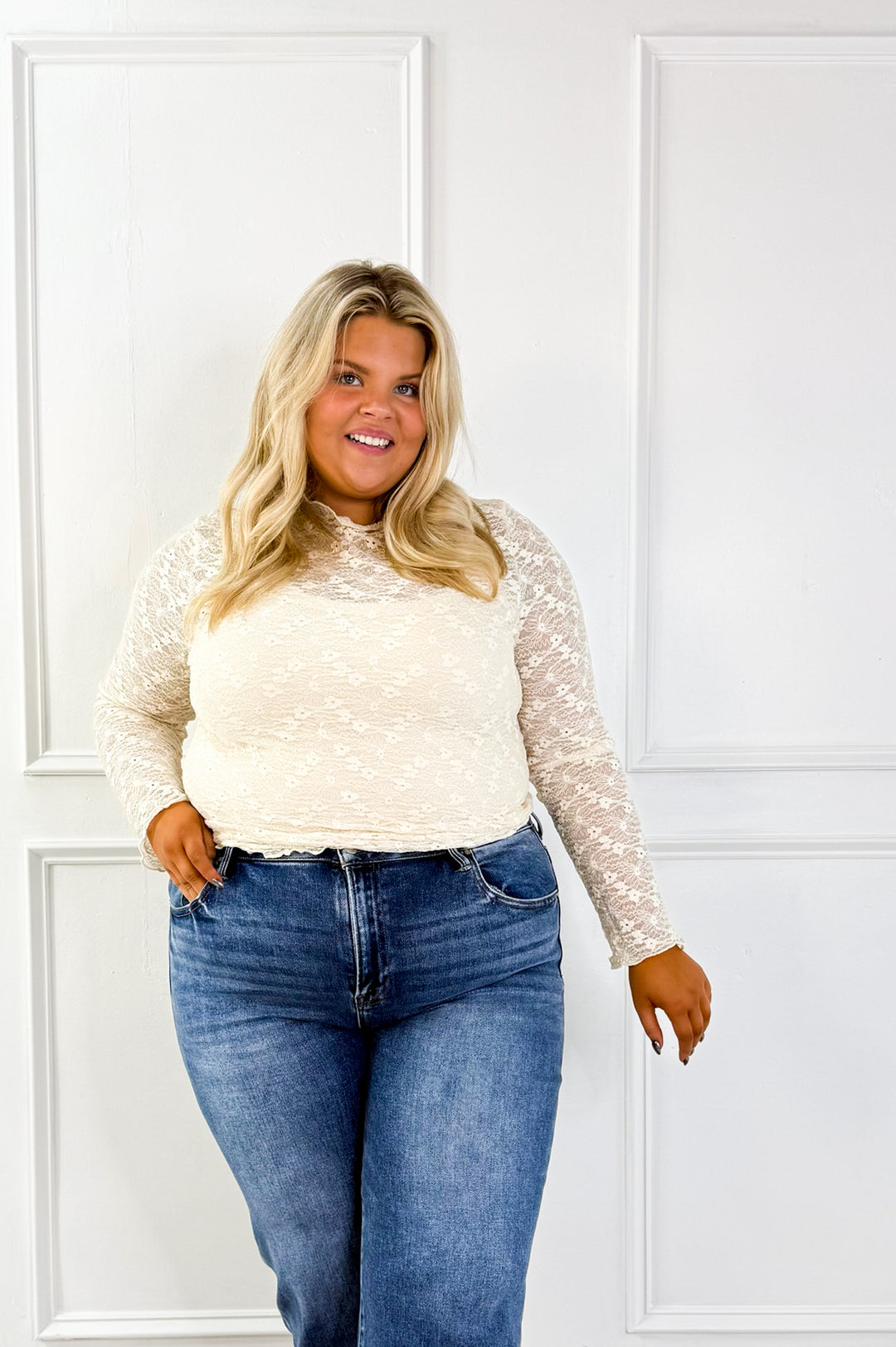 Lace Mesh Curvy Layering Top