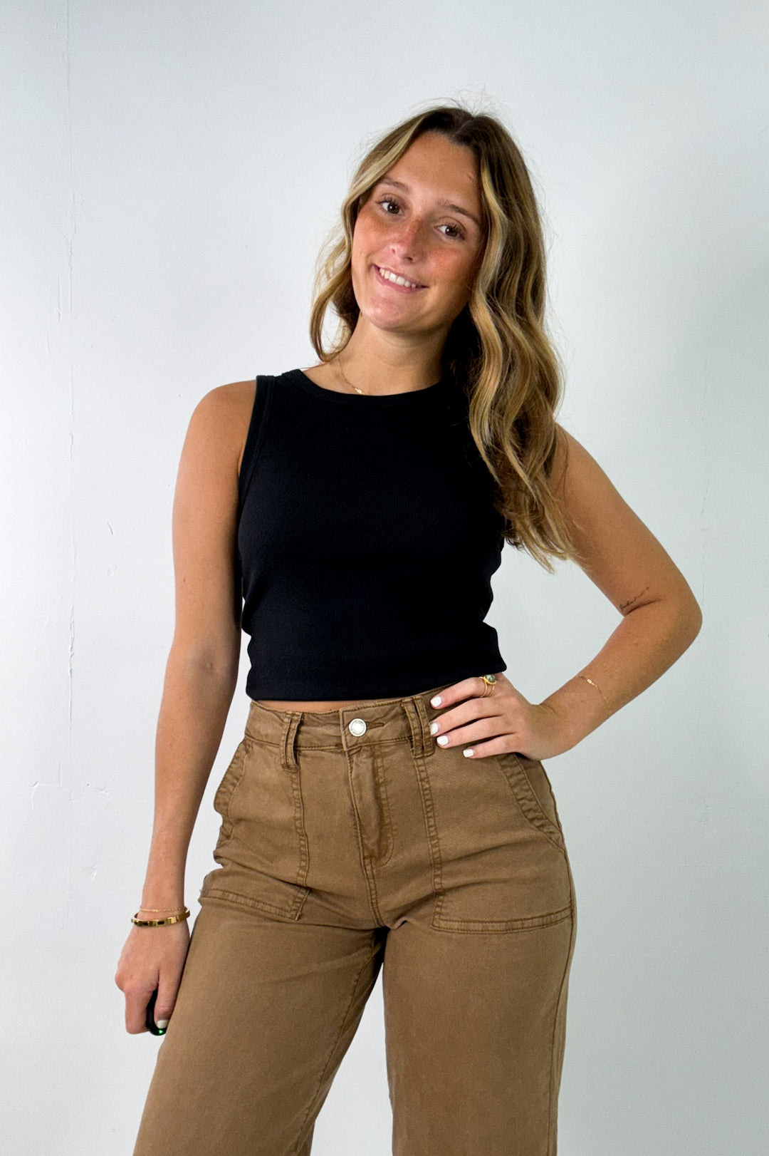 Evie Crewneck Ribbed Tank Top