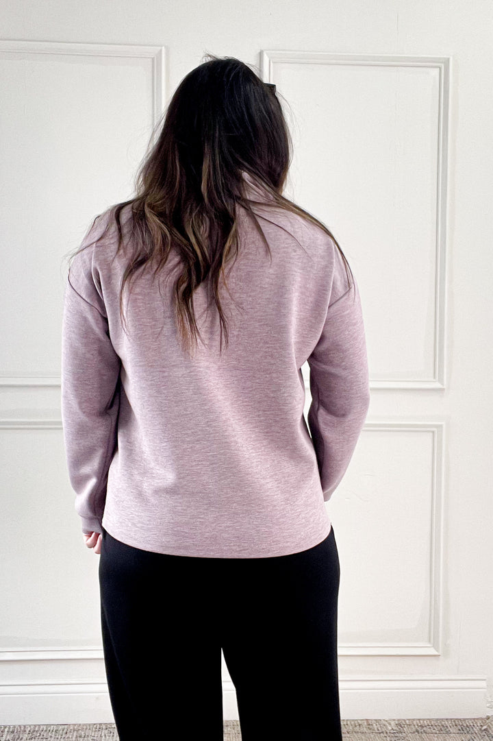 Keely Half Zip Long Sleeve Top in Purple Dove