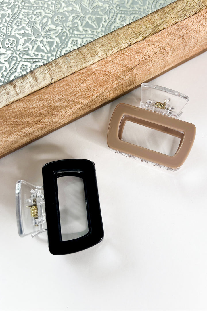 Rectangular Open Frame Hair Claw Clip