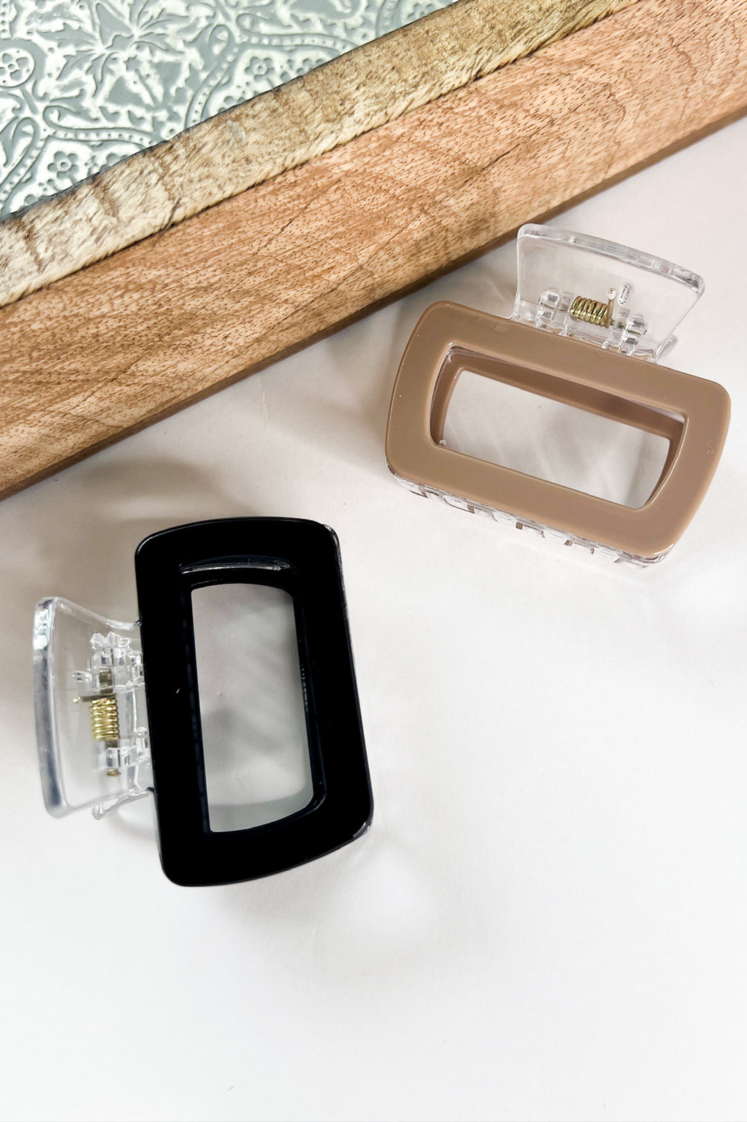 Rectangular Open Frame Hair Claw Clip