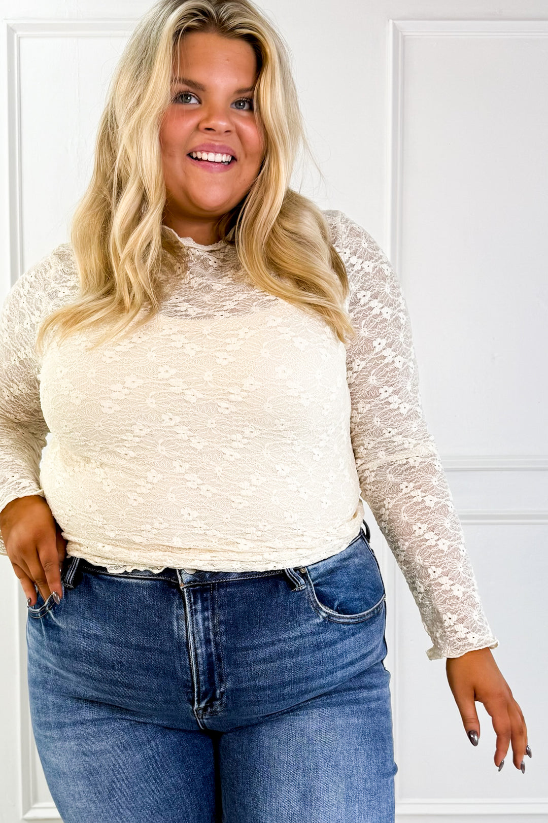 Lace Mesh Curvy Layering Top
