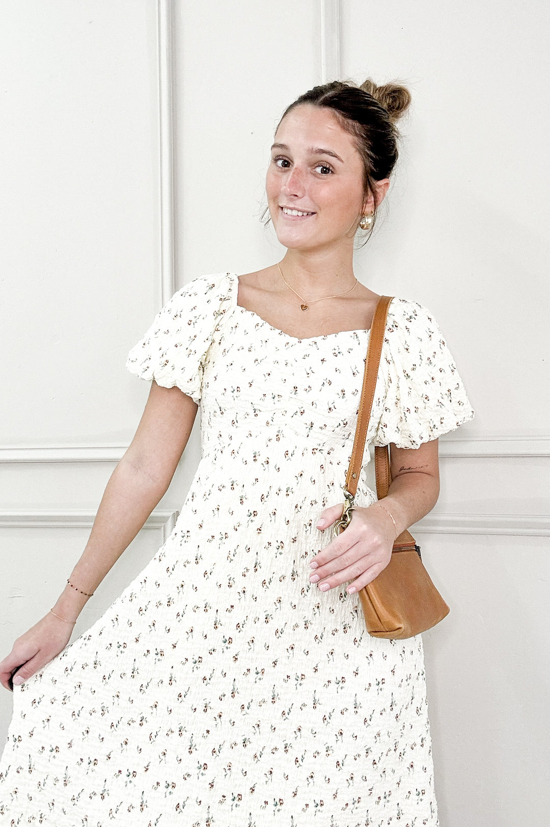 Printed Texture Knit Mini Dress