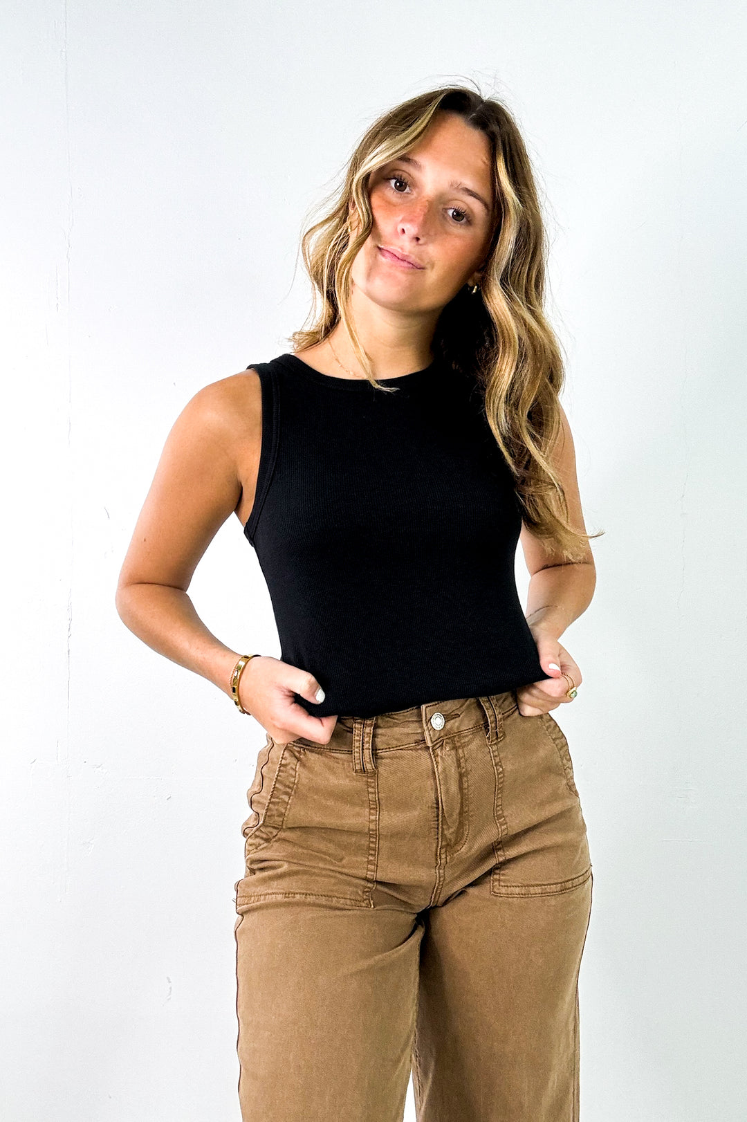 Evie Crewneck Ribbed Tank Top