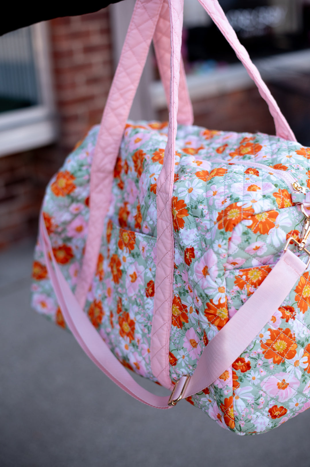 On-the-Go Quilted Weekender Bag-Bouquet Beauty