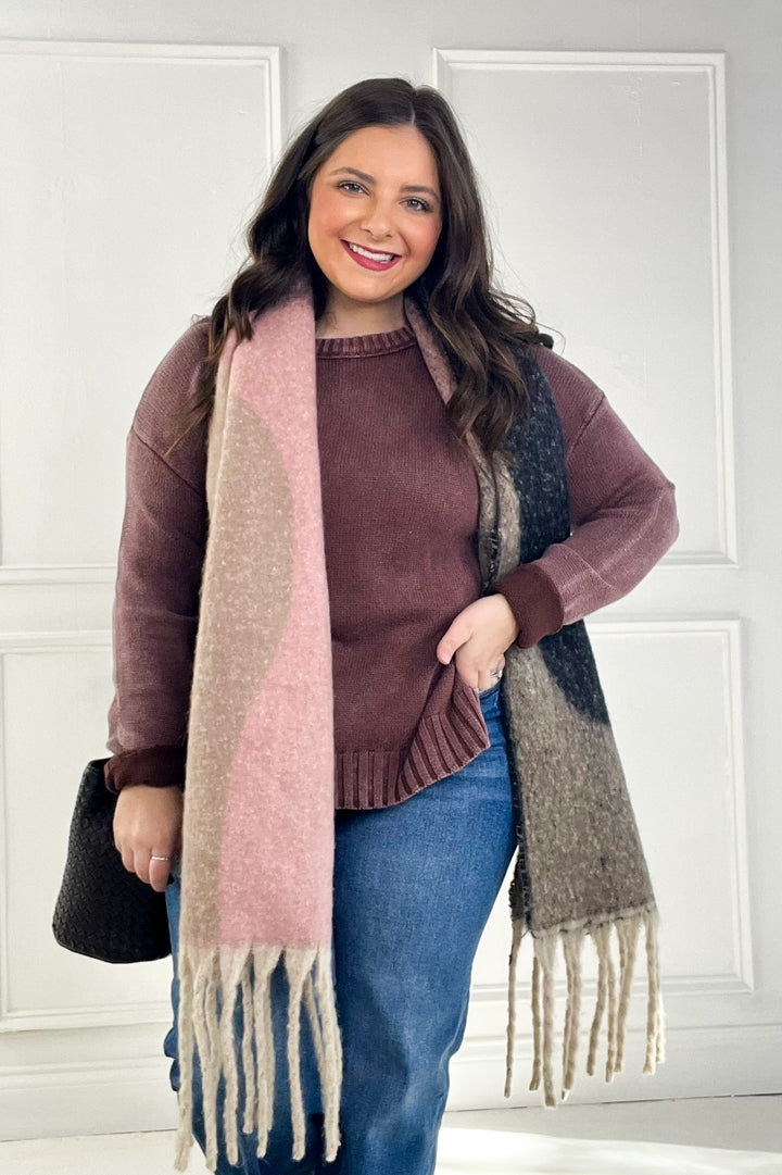 Washed Cotton Chunky Ribbed Crewneck Sweater