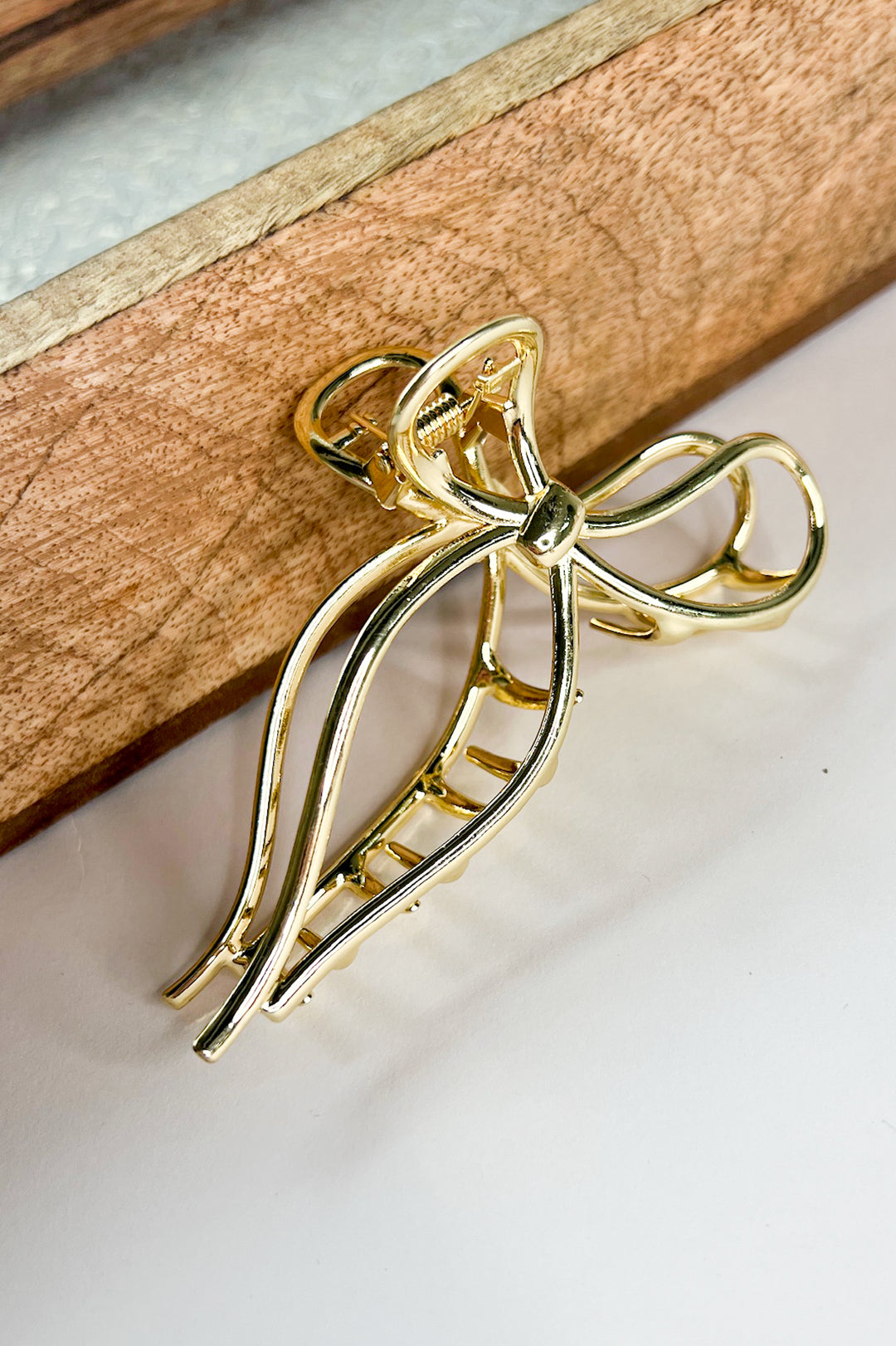Gold Bow Hair Claw Clip