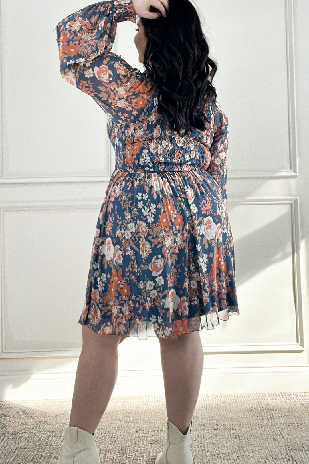 Smocked Floral Dress