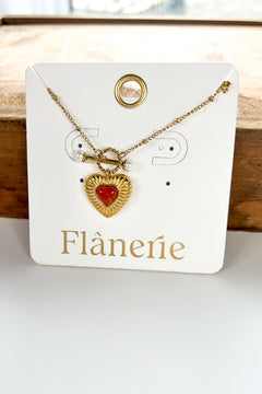 Vintage Heart Pendant Chain Necklace