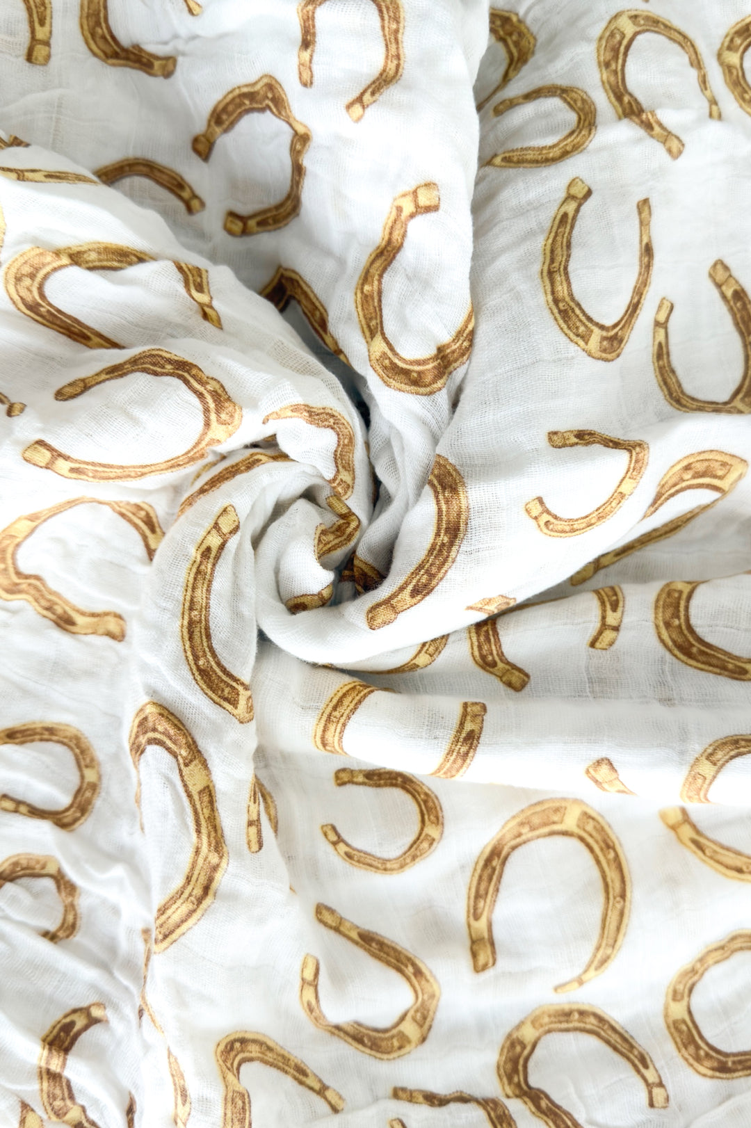 Lucky Horseshoe Baby Muslin Swaddle Blanket