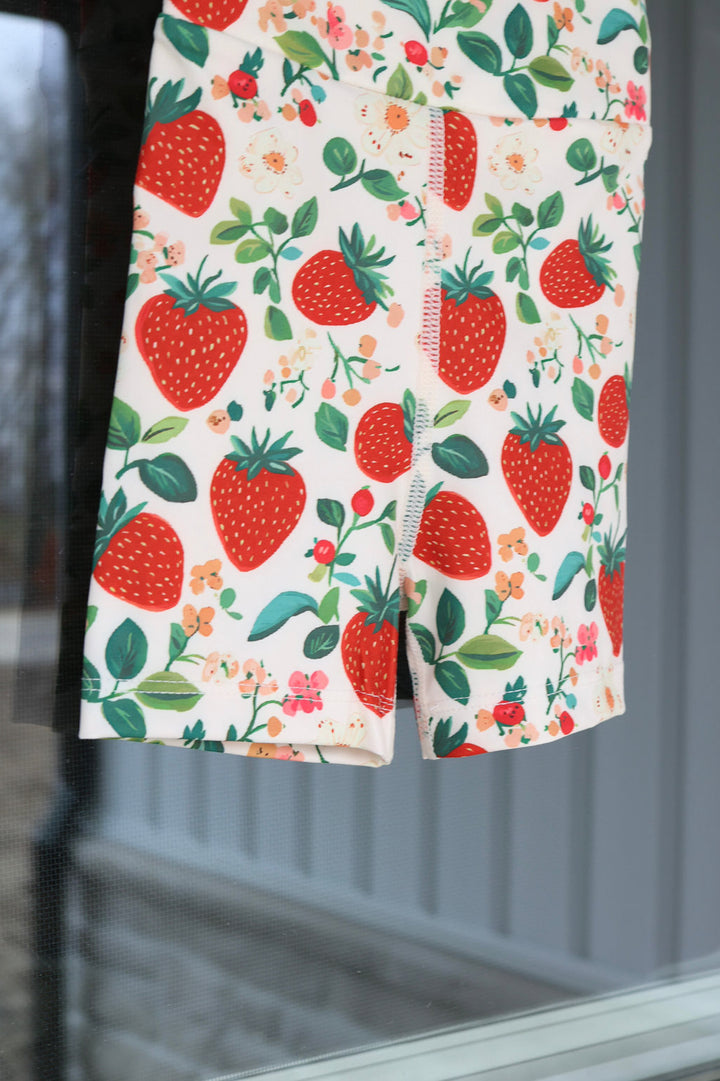 Girls Vintage Strawberry Romper