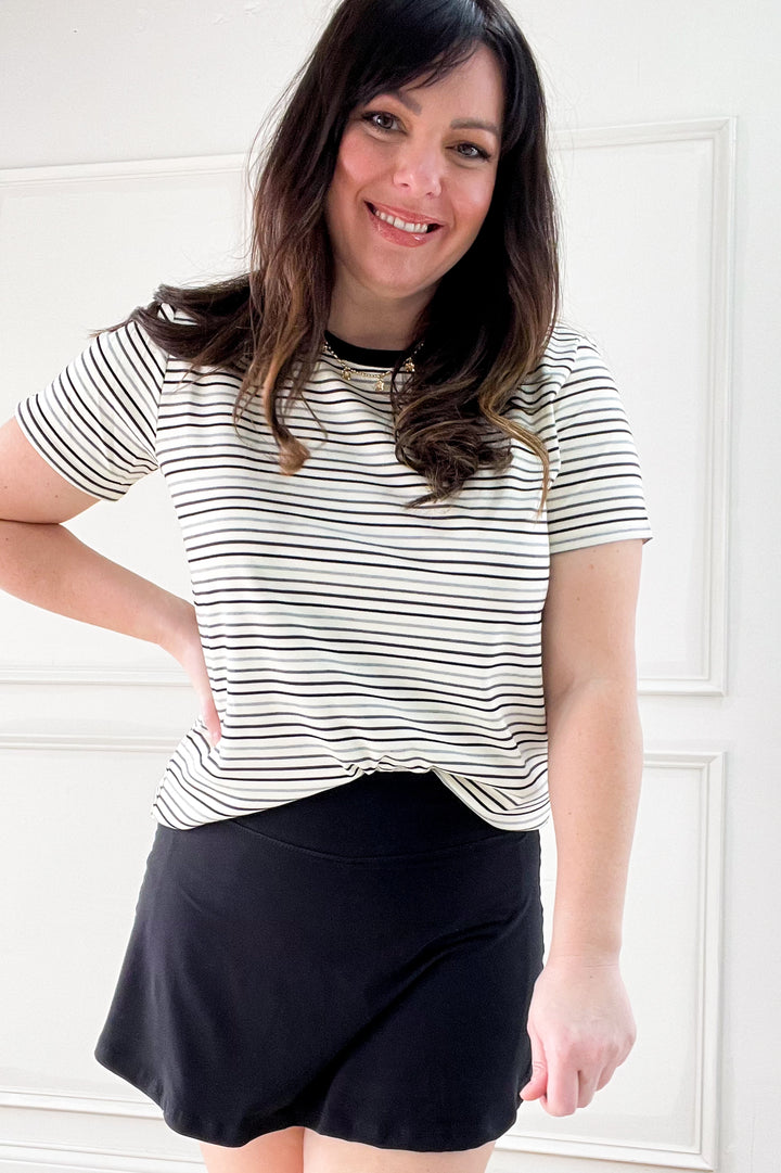 Contrast Stripe Short Sleeve Tee