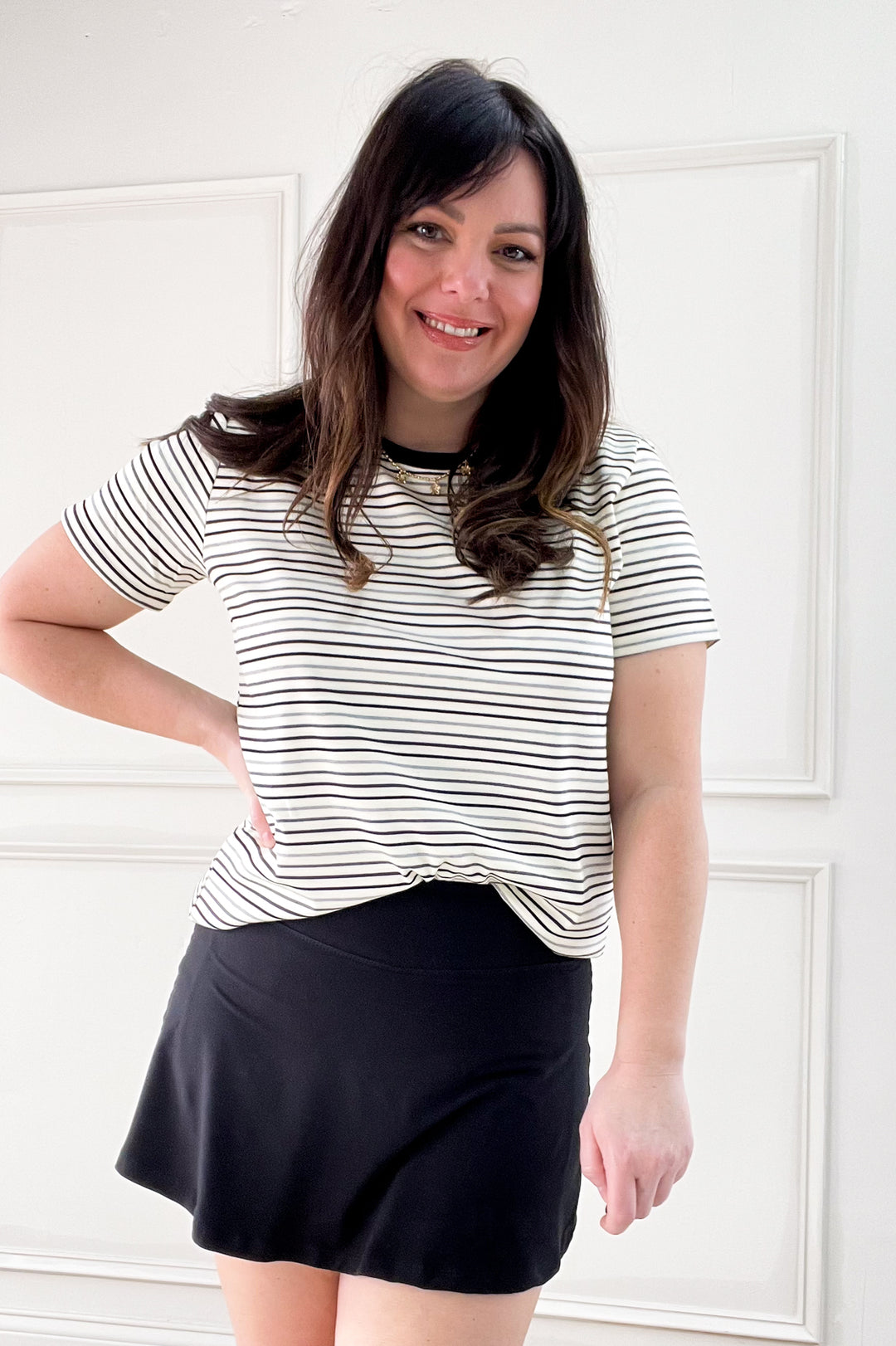 Contrast Stripe Short Sleeve Tee