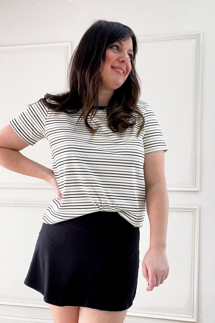 Contrast Stripe Short Sleeve Tee