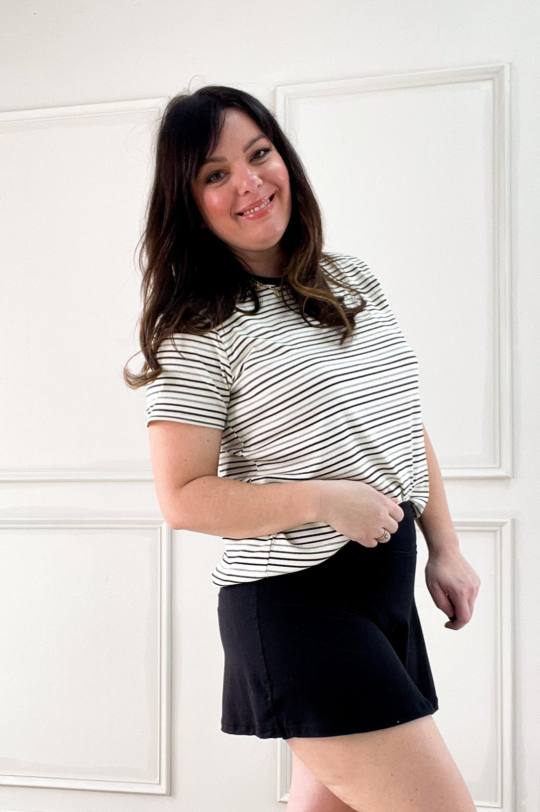 Contrast Stripe Short Sleeve Tee