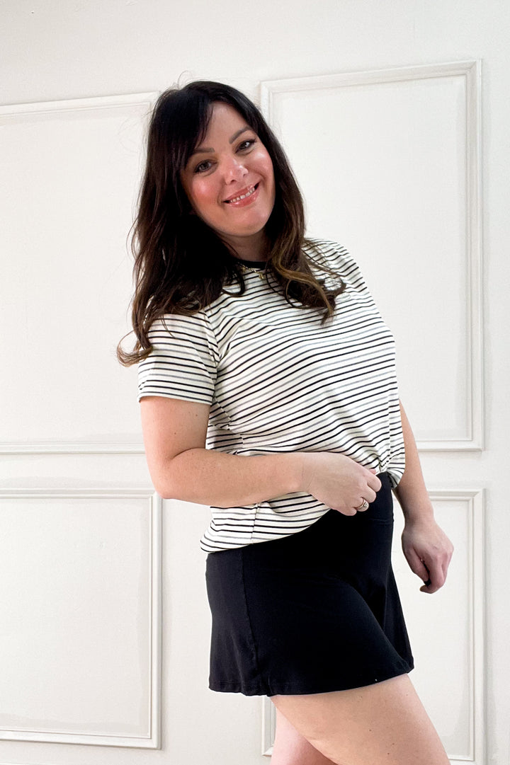 Contrast Stripe Short Sleeve Tee