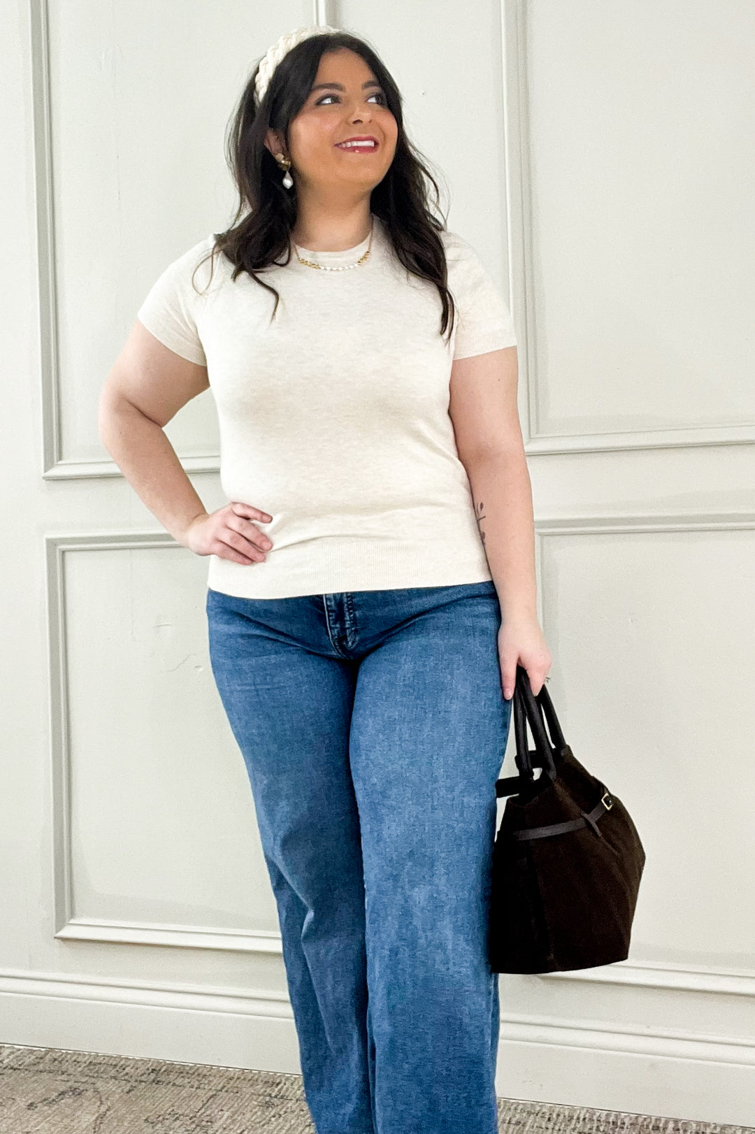 Ultra Soft Short Sleeve Sweater Top