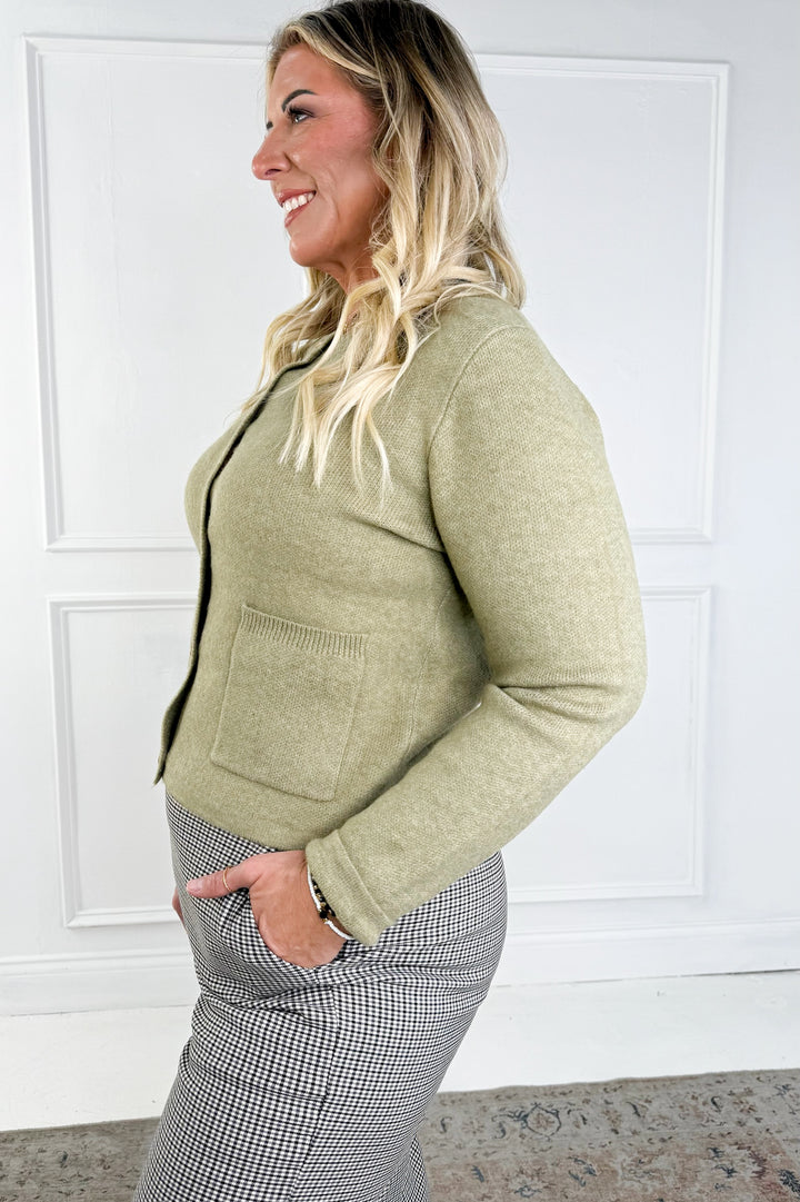 Wool Blend Gold Button Cardigan