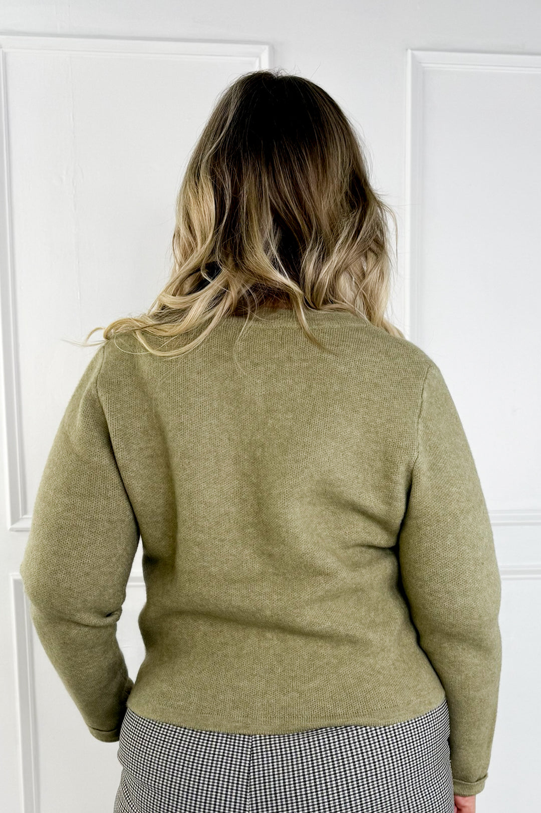 Wool Blend Gold Button Cardigan