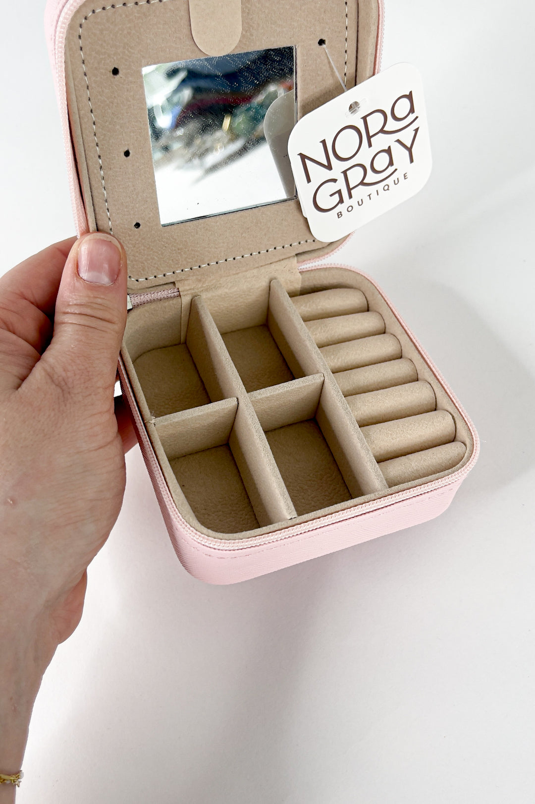 Pink Daisy Flower Travel Jewelry Box