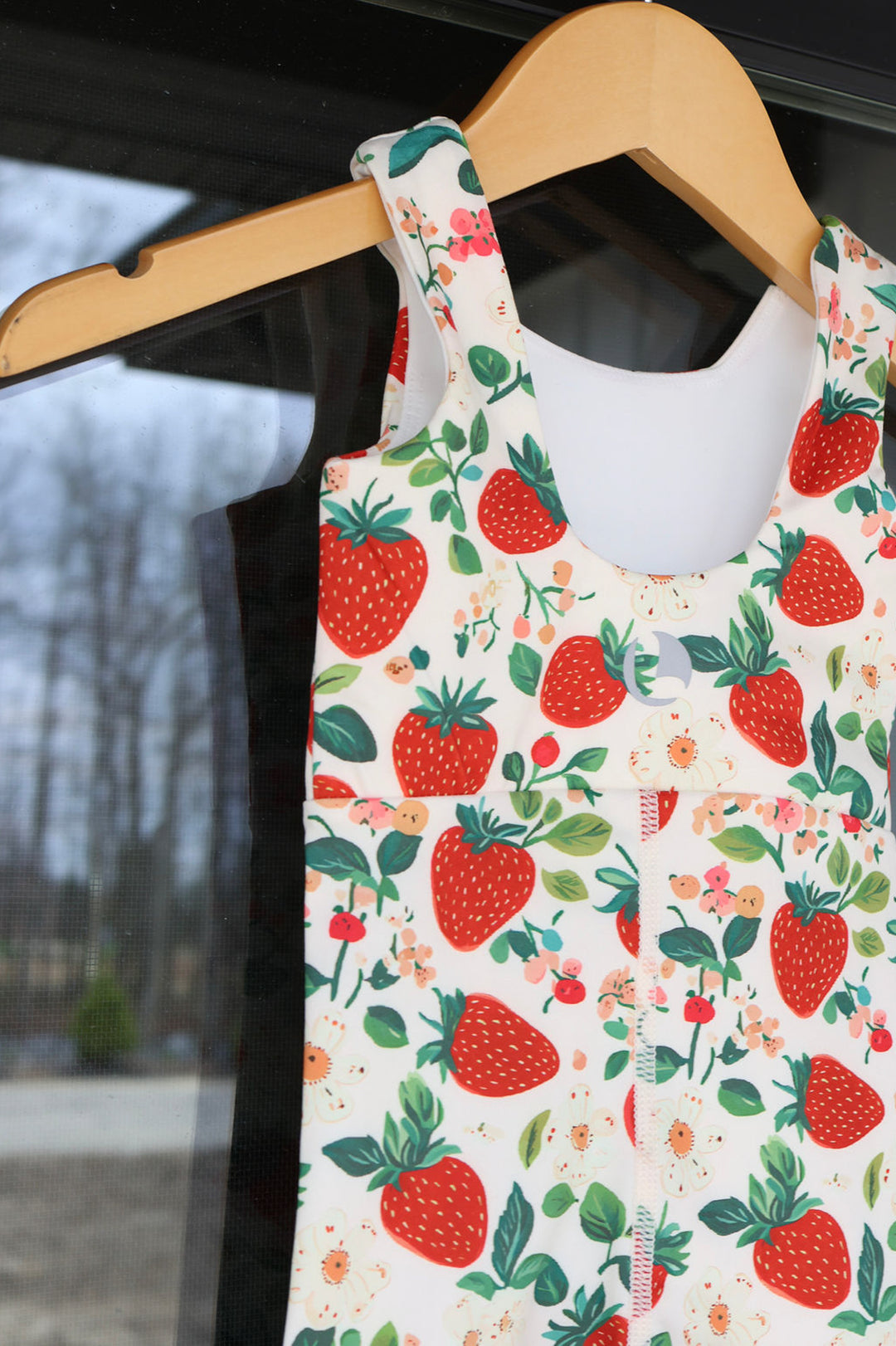 Girls Vintage Strawberry Romper