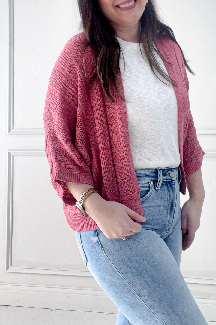 Open Front Kimono Style Cardigan