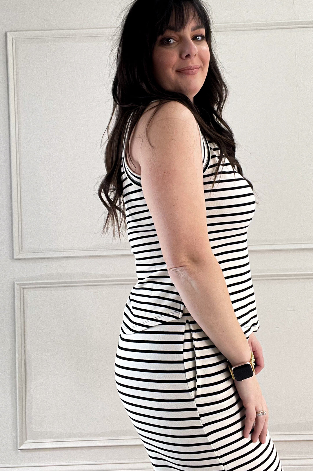 Stripe Sleeveless Knit Tank Top