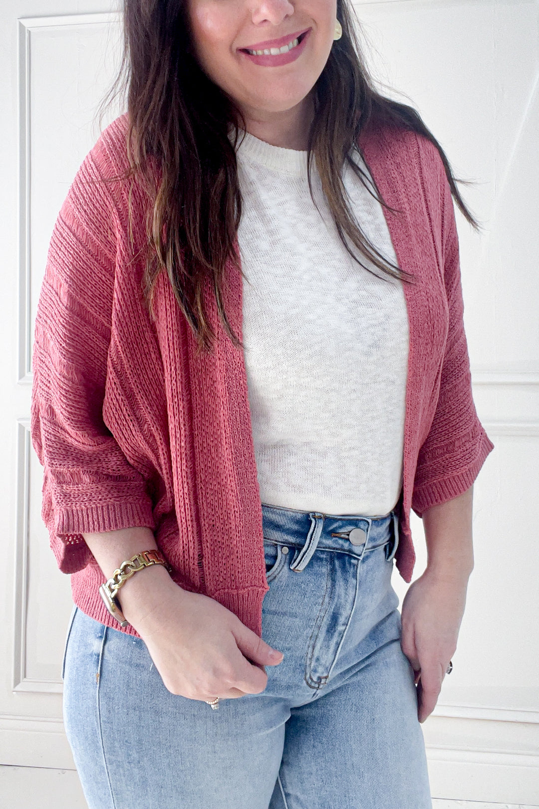 Open Front Kimono Style Cardigan