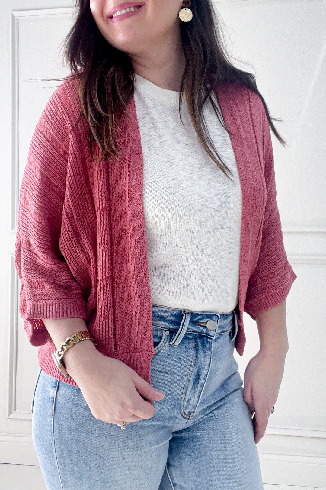 Open Front Kimono Style Cardigan