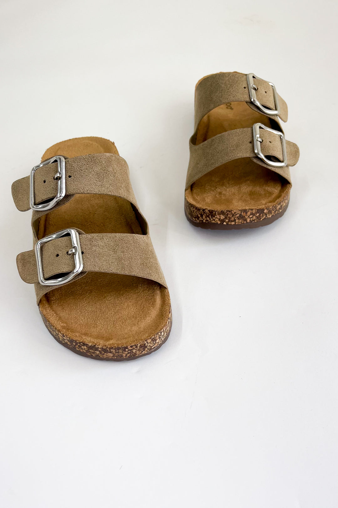 Double Buckle Strap Cork Sandals