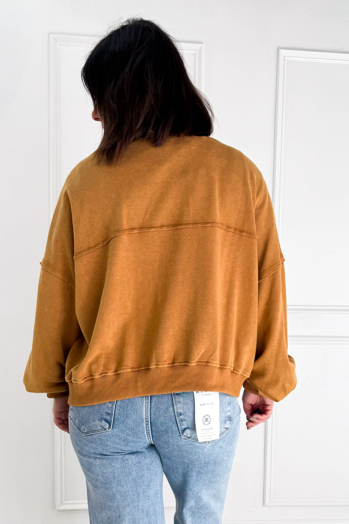 Mineral-Washed French Terry Cardigan