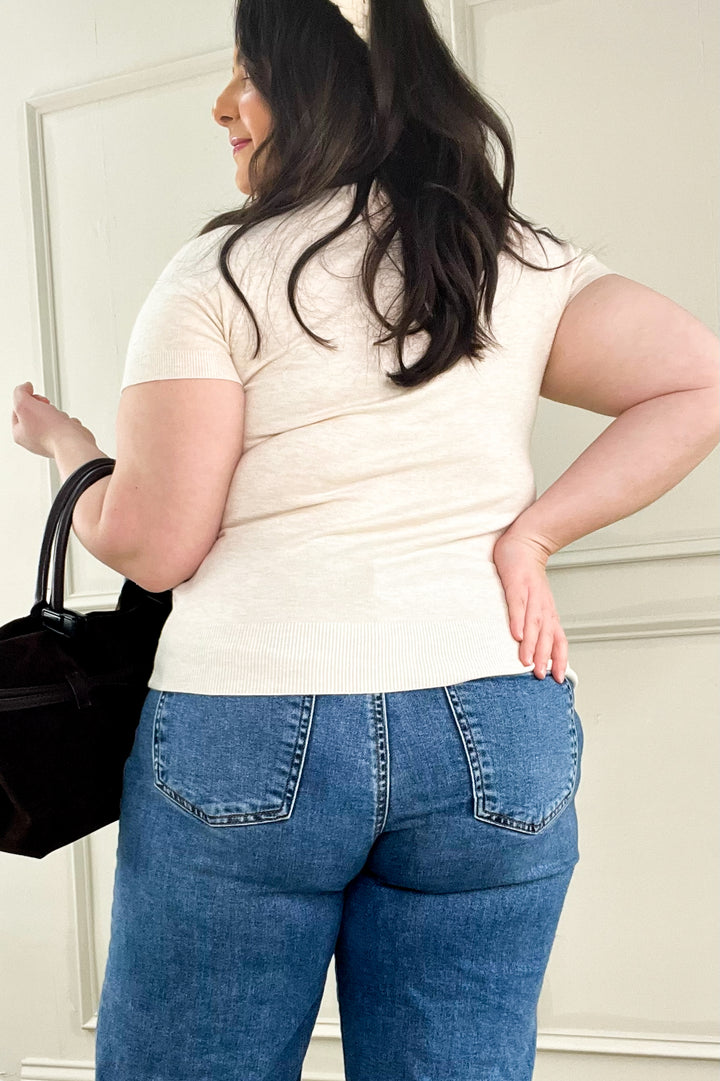 Ultra Soft Short Sleeve Sweater Top