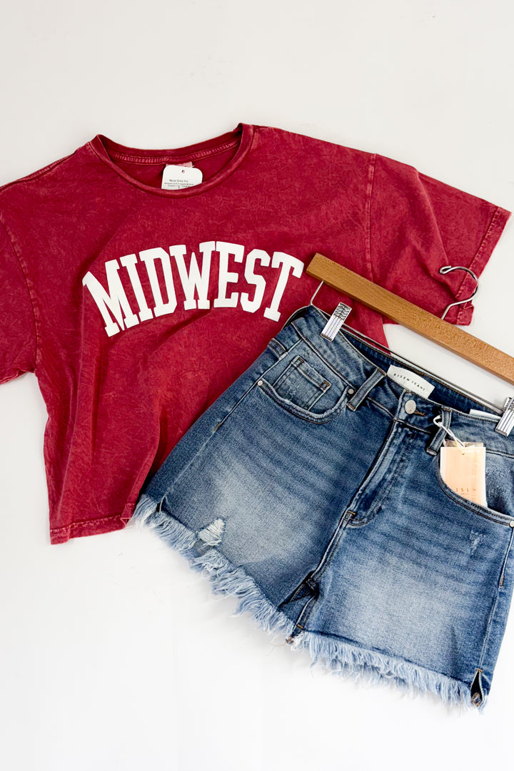 Midwest Puff Cropped Mineral Graphic Top