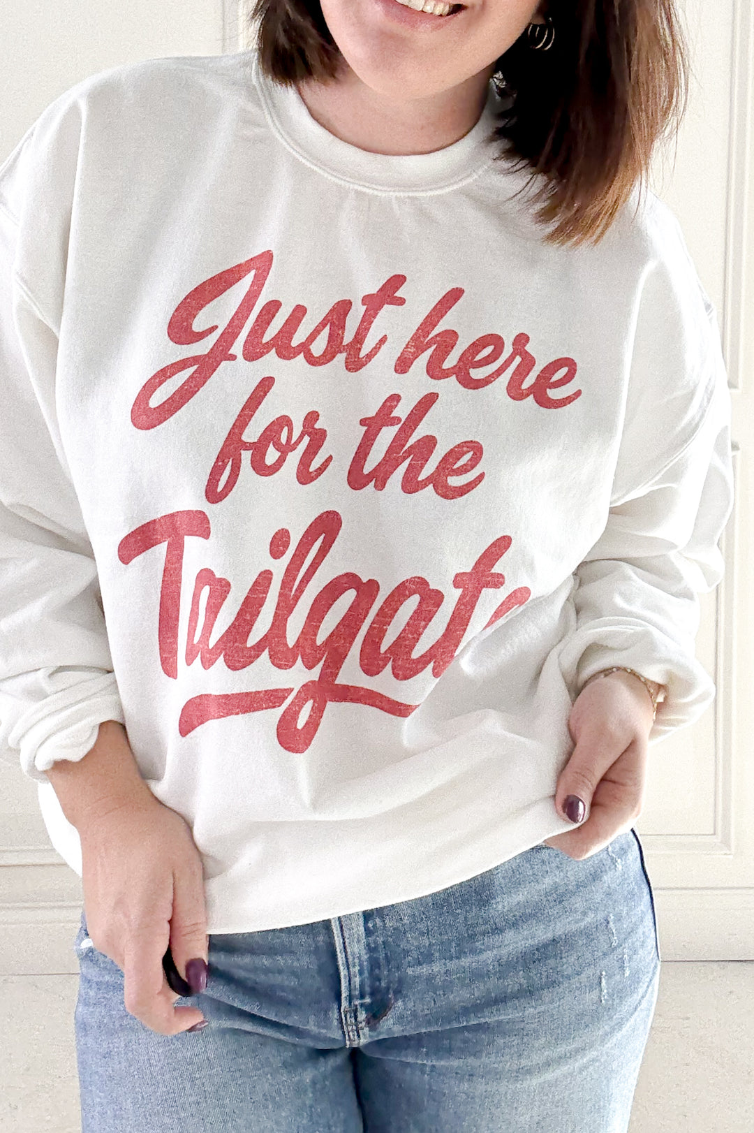Just Here for the Tailgate Graphic Sweatshirt