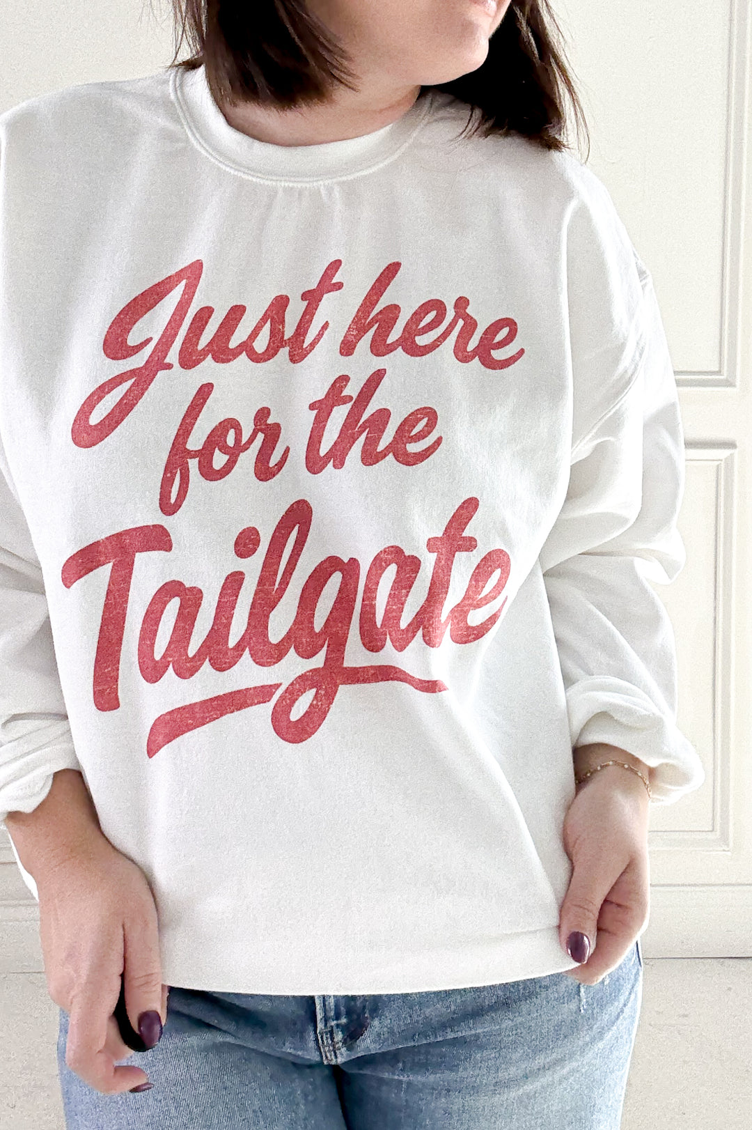 Just Here for the Tailgate Graphic Sweatshirt
