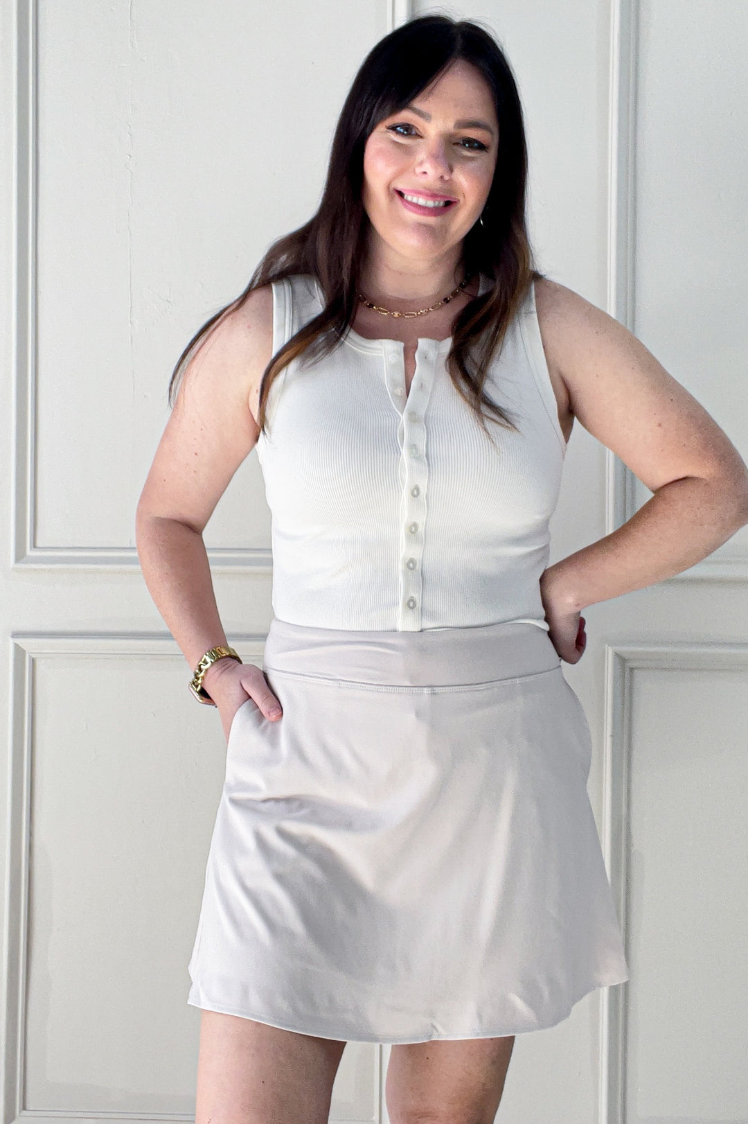 Connie Elastic Band Side Pocket Skort