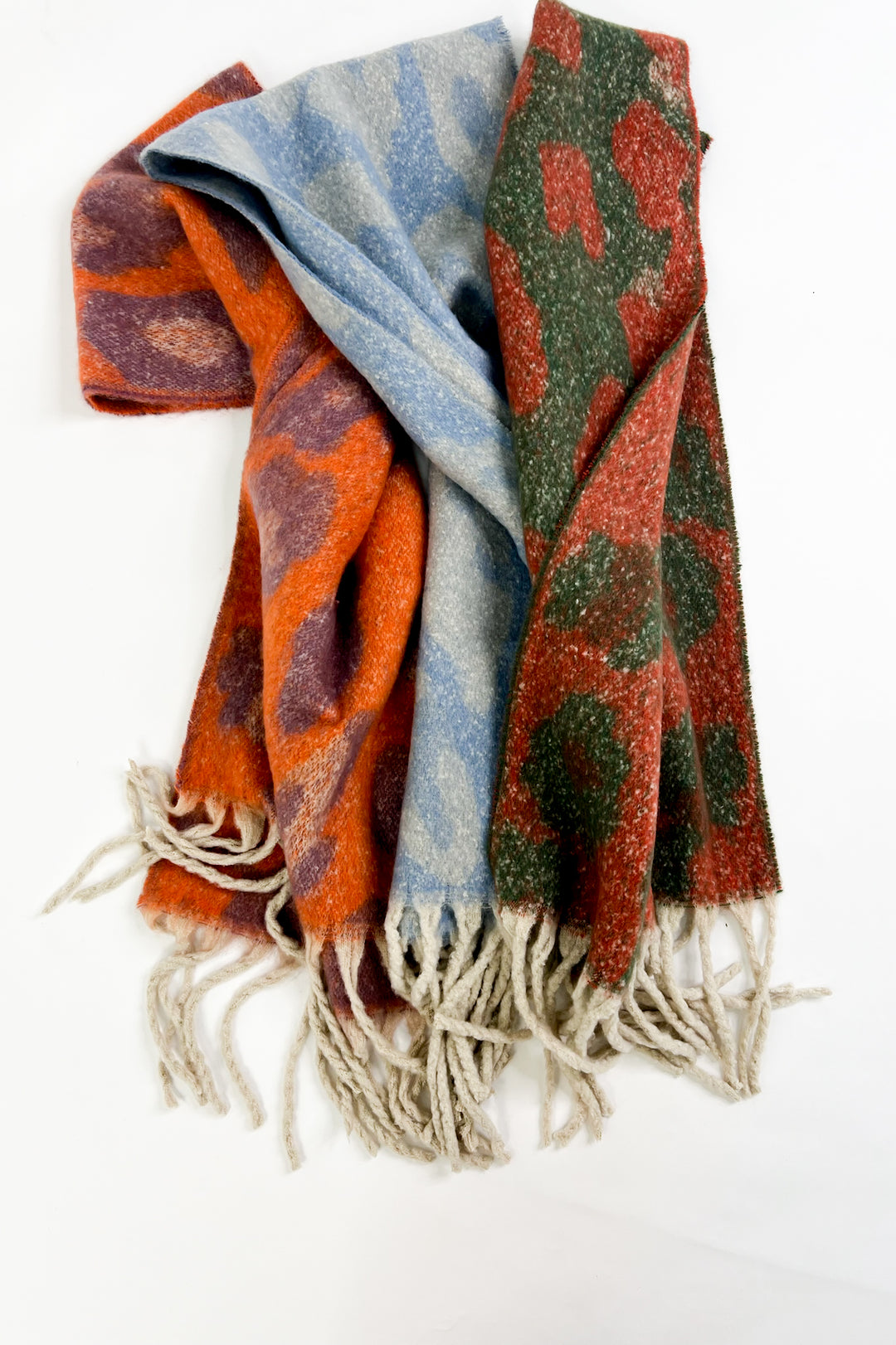 Floral Print Thick Shawl Fringe Scarf