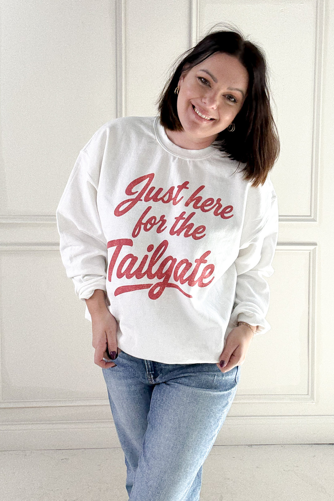 Just Here for the Tailgate Graphic Sweatshirt