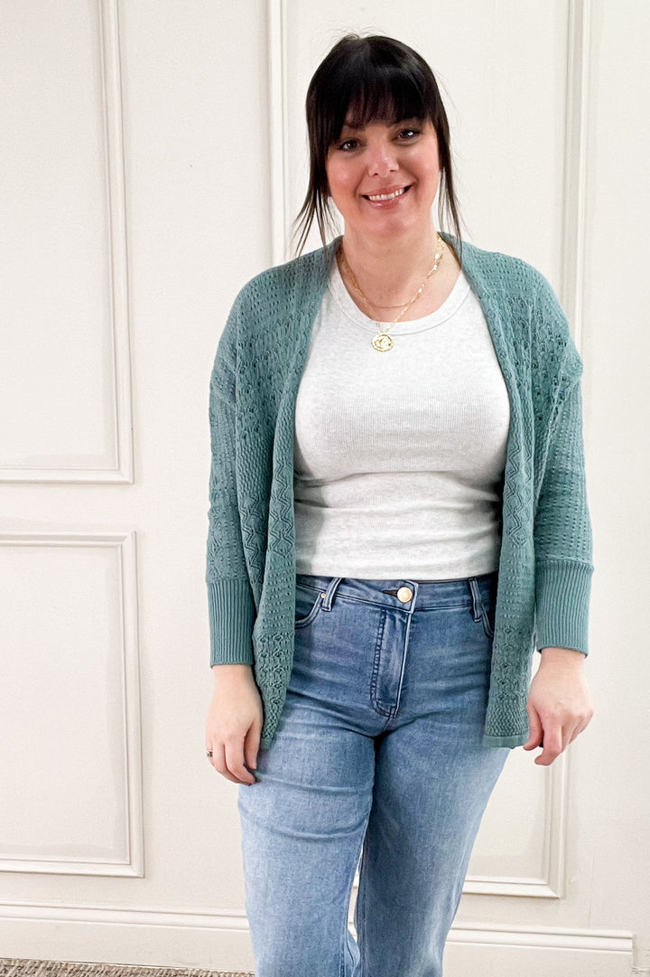 Crochet Knit Open Cardigan