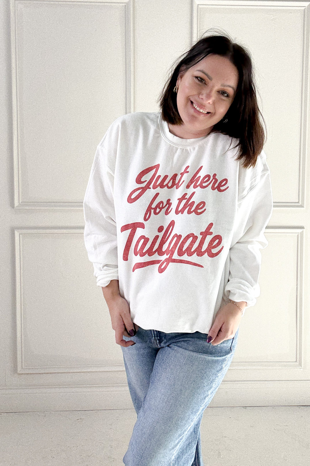 Just Here for the Tailgate Graphic Sweatshirt