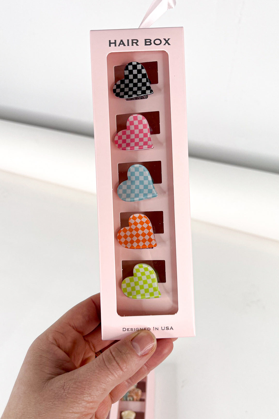 Checkered Mini Hair Clip Set