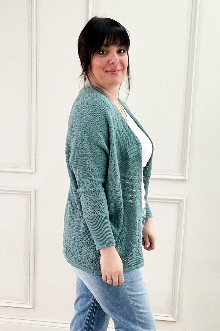 Crochet Knit Open Cardigan