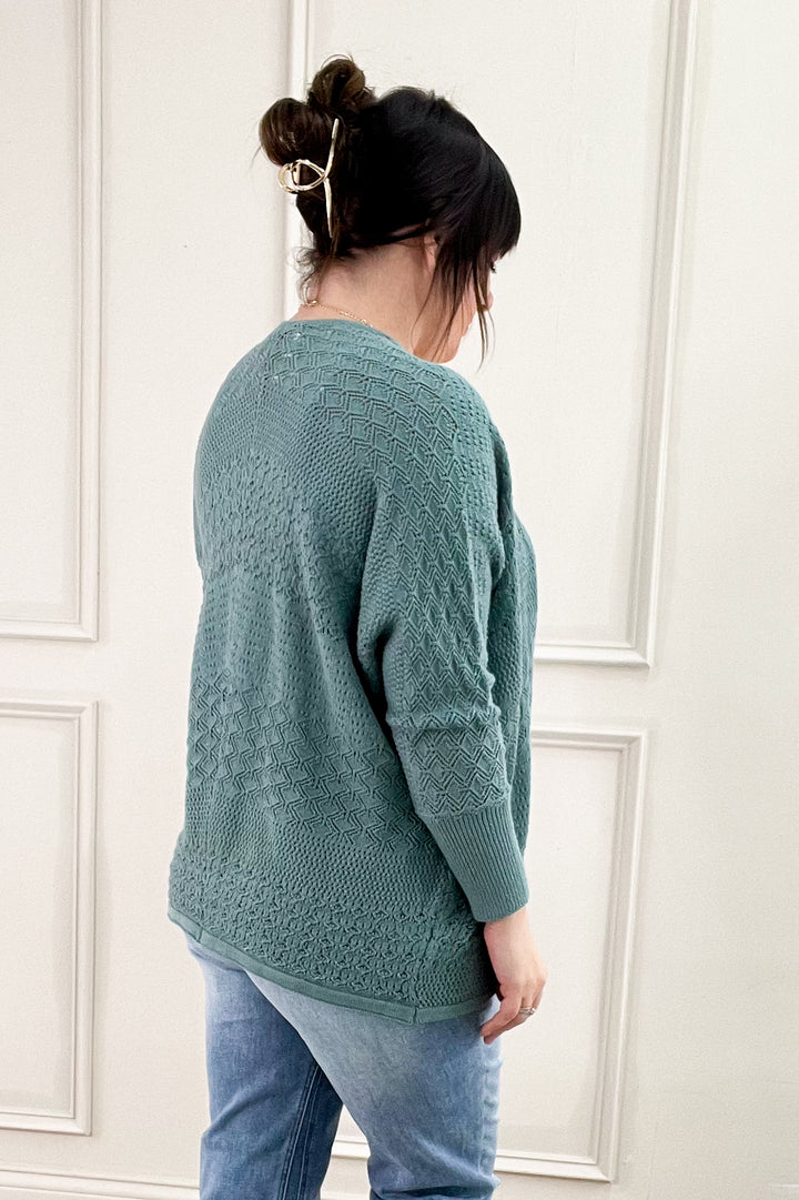 Crochet Knit Open Cardigan