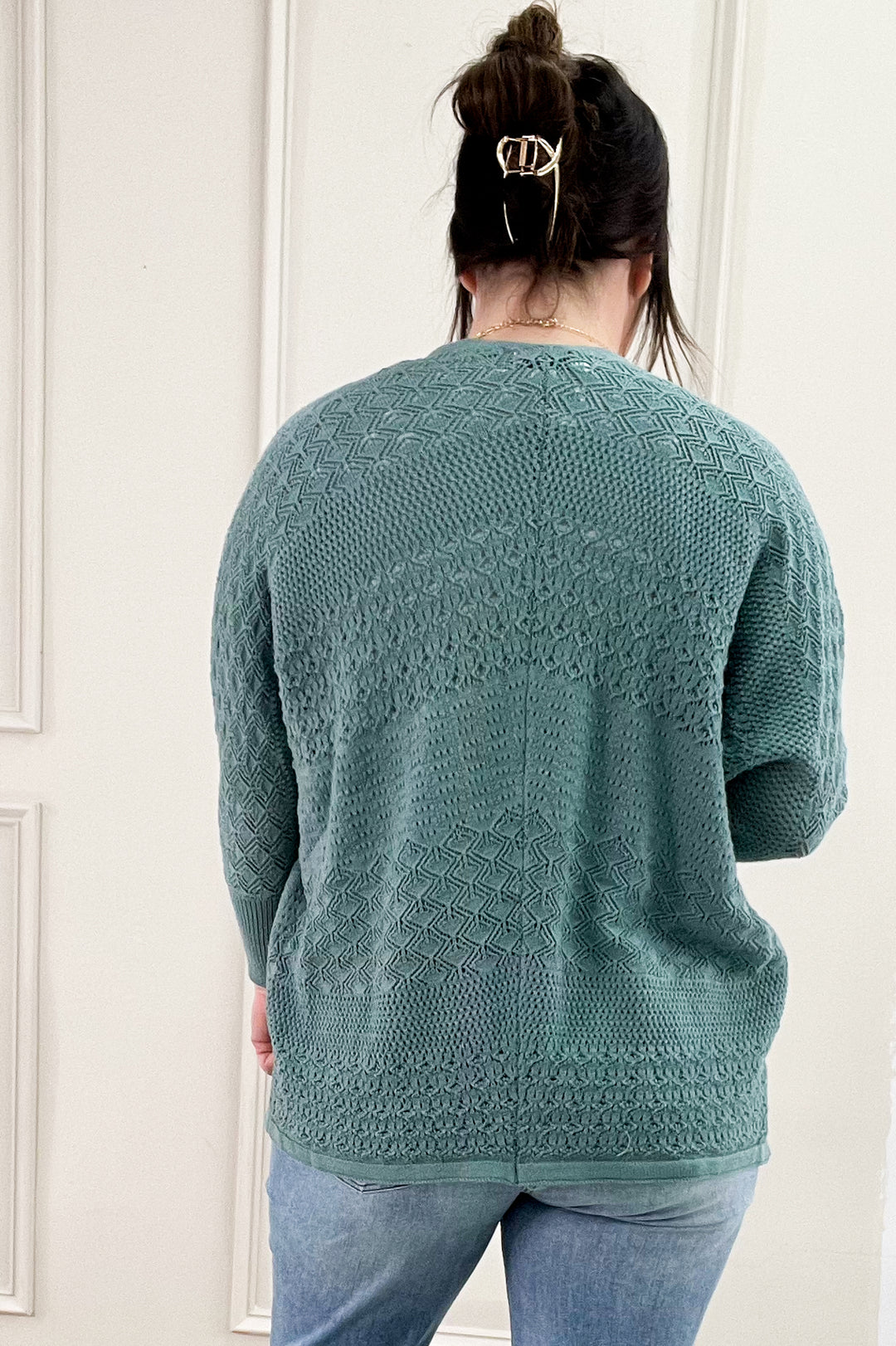 Crochet Knit Open Cardigan