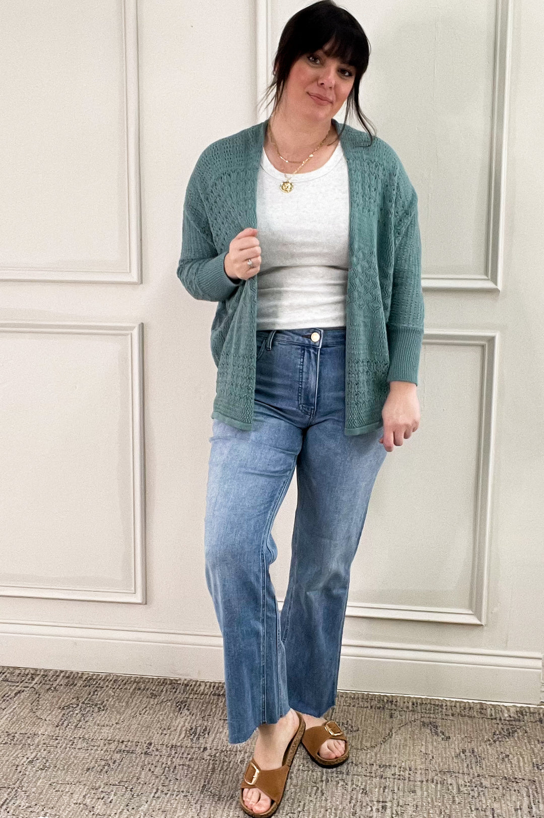 Crochet Knit Open Cardigan