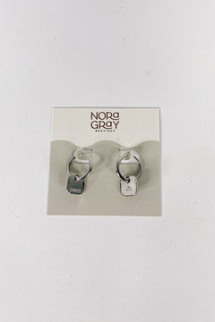 CZ Squircle Drop Huggie Earrings | 14K Gold Dipped