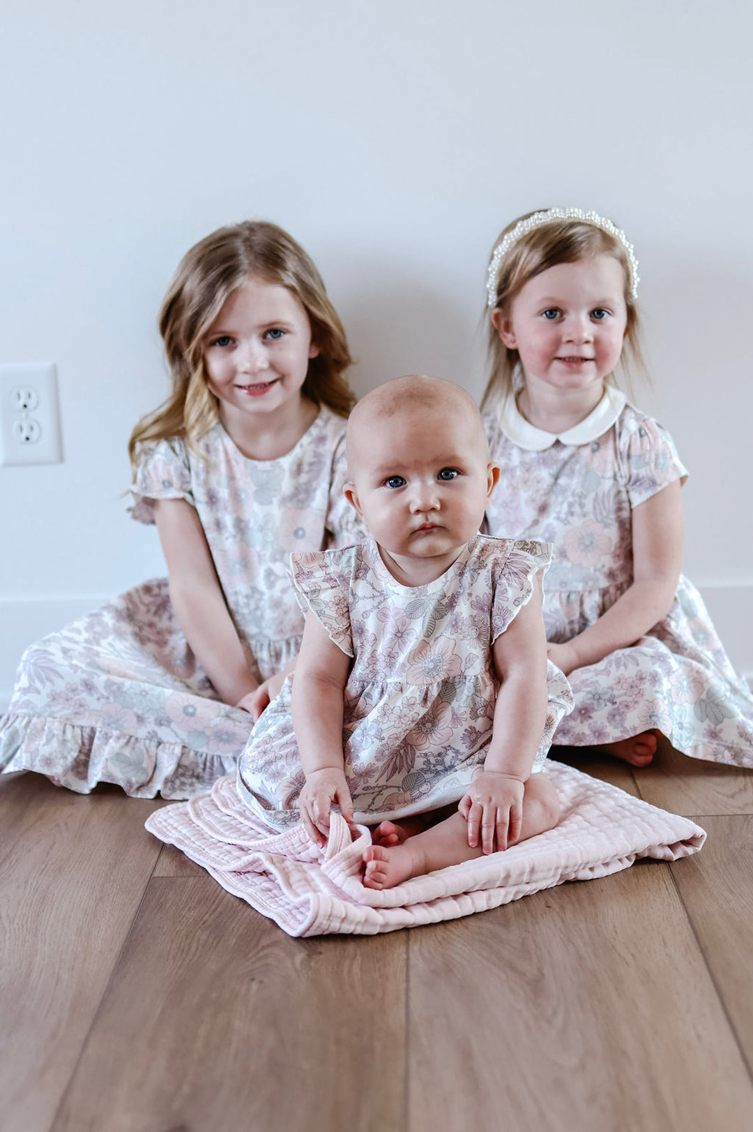 Kids Puff Sleeve Vintage Floral Dress