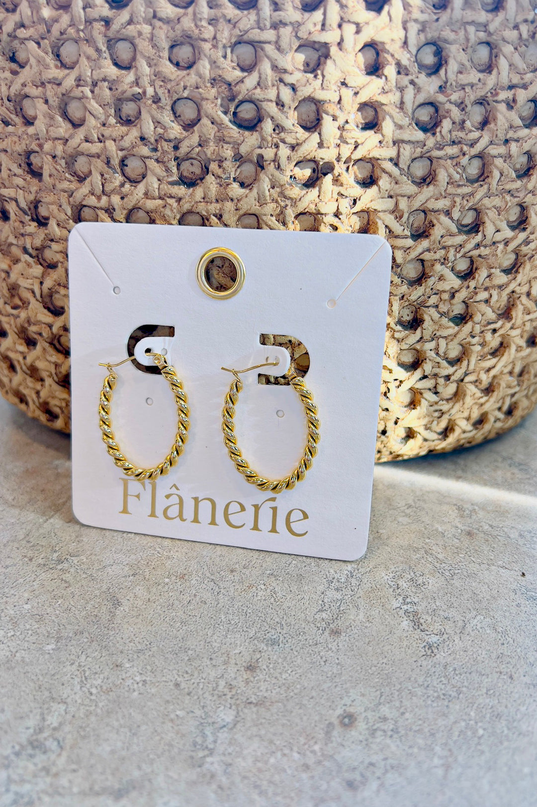 Brook Gold Non-Tarnish Braided Hoop Earring